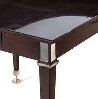 A Nancy Corzine Chromed Metal Mounted Writing Table