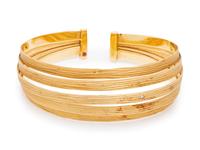 An 18 Karat Yellow Gold and Diamond 'Rayada' Cuff Bracelet, Roberto Coin,