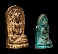 Two Chinese Figures of Seated Buddha