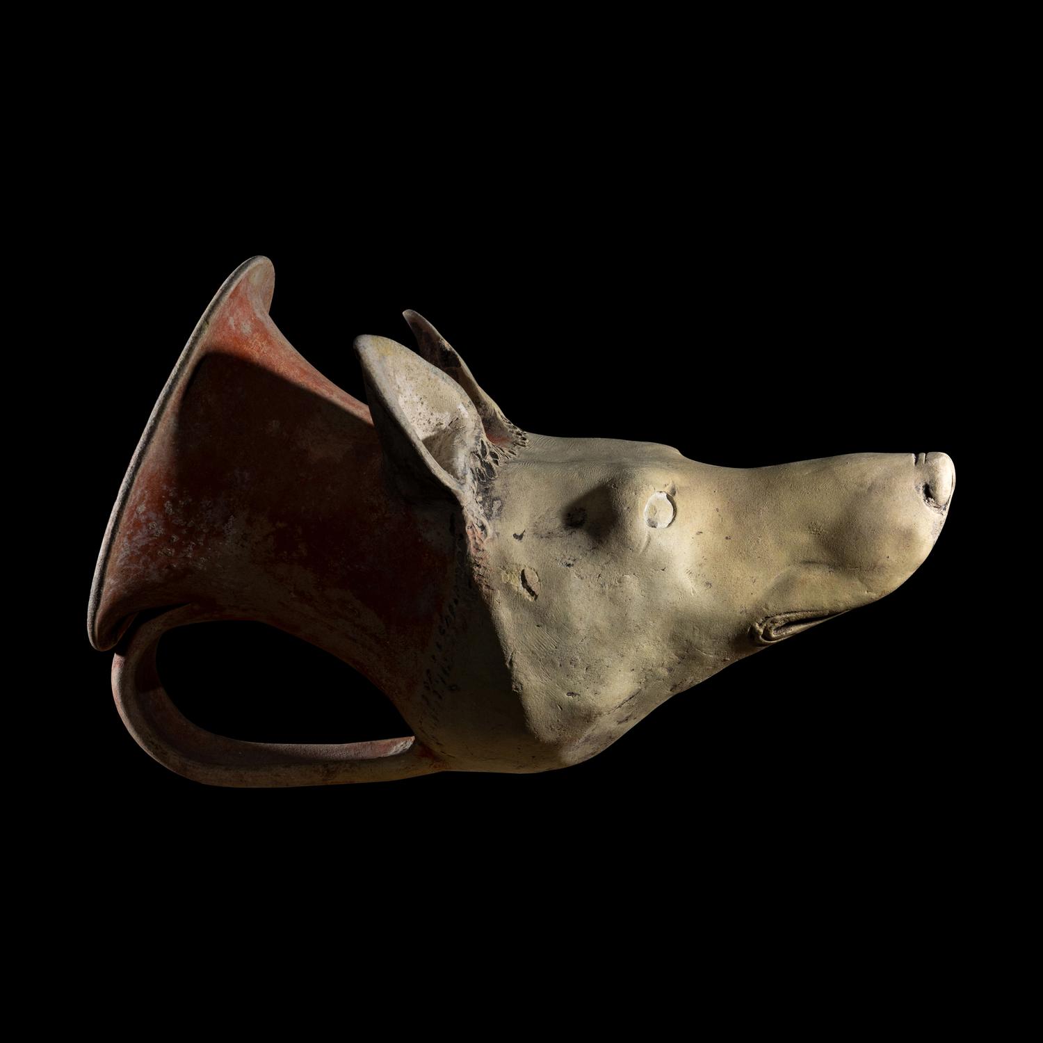 A Tarentine Terracotta Rhyton in the Form of a Dog's Head