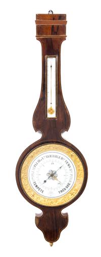 A French Rosewood Wheel Barometer Height 39 5/8 inches. — LOUCHET, 19TH/20TH CENTURY
