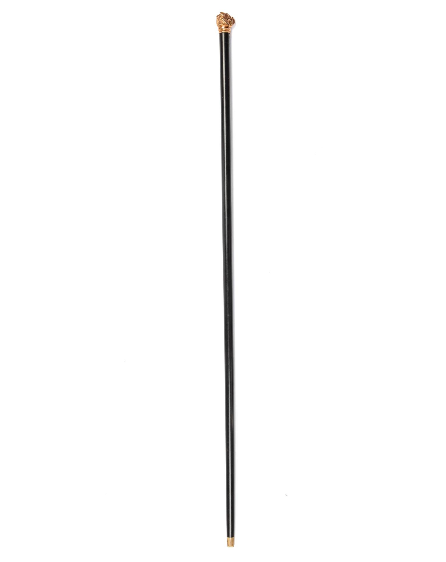 A 14-Karat Gold Zoomorphic Walking Stick