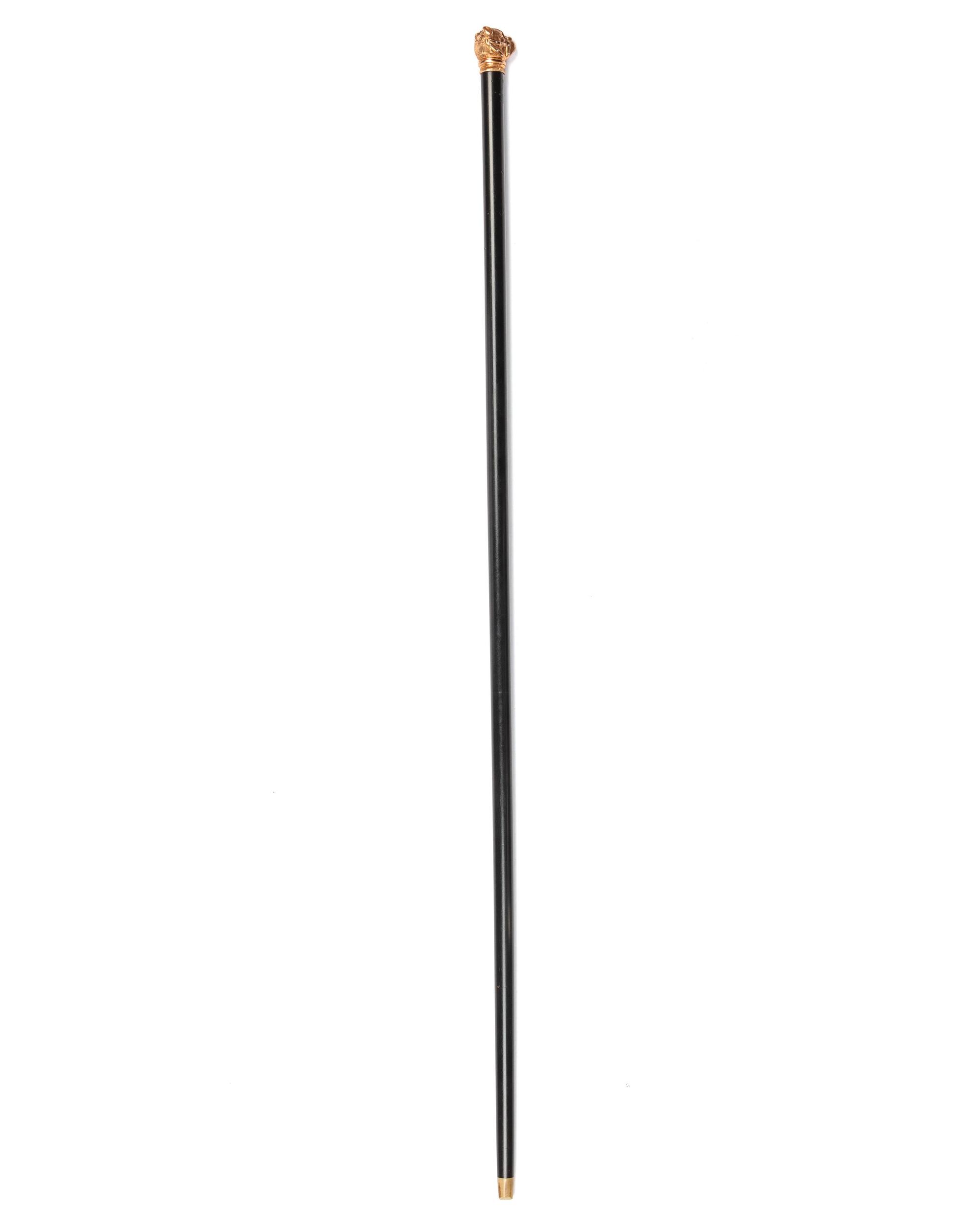 A 14-Karat Gold Zoomorphic Walking Stick
