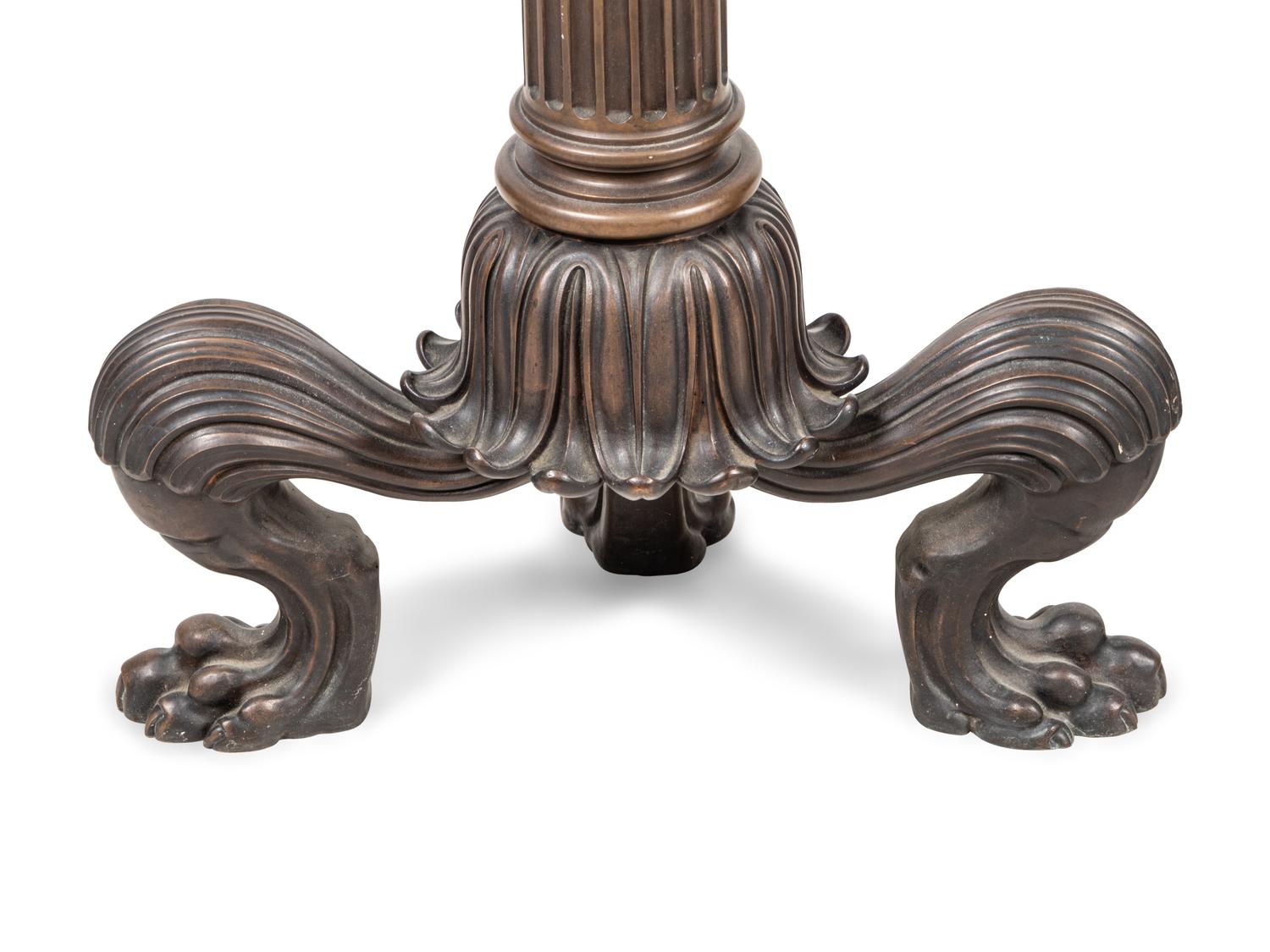 A Pair of Continental Bronze Andirons