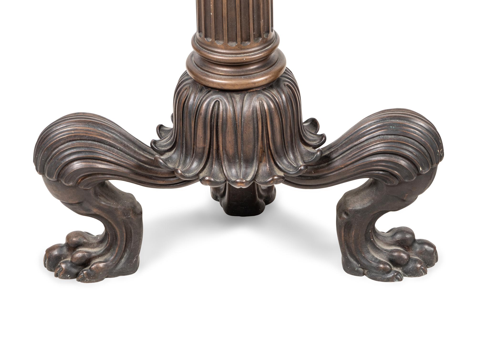 A Pair of Continental Bronze Andirons