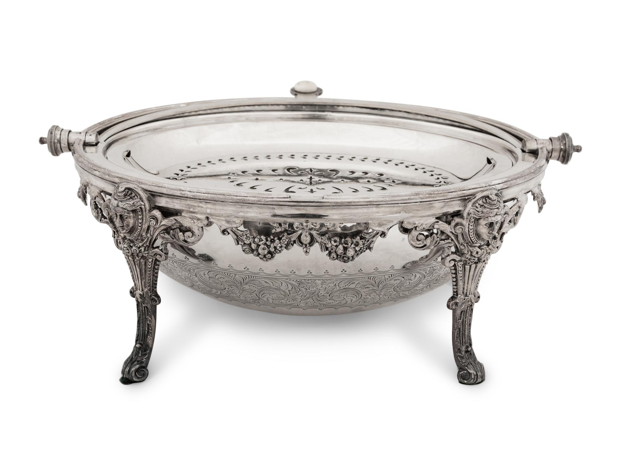 A Group of English Five Silver-Plate Serving Pieces