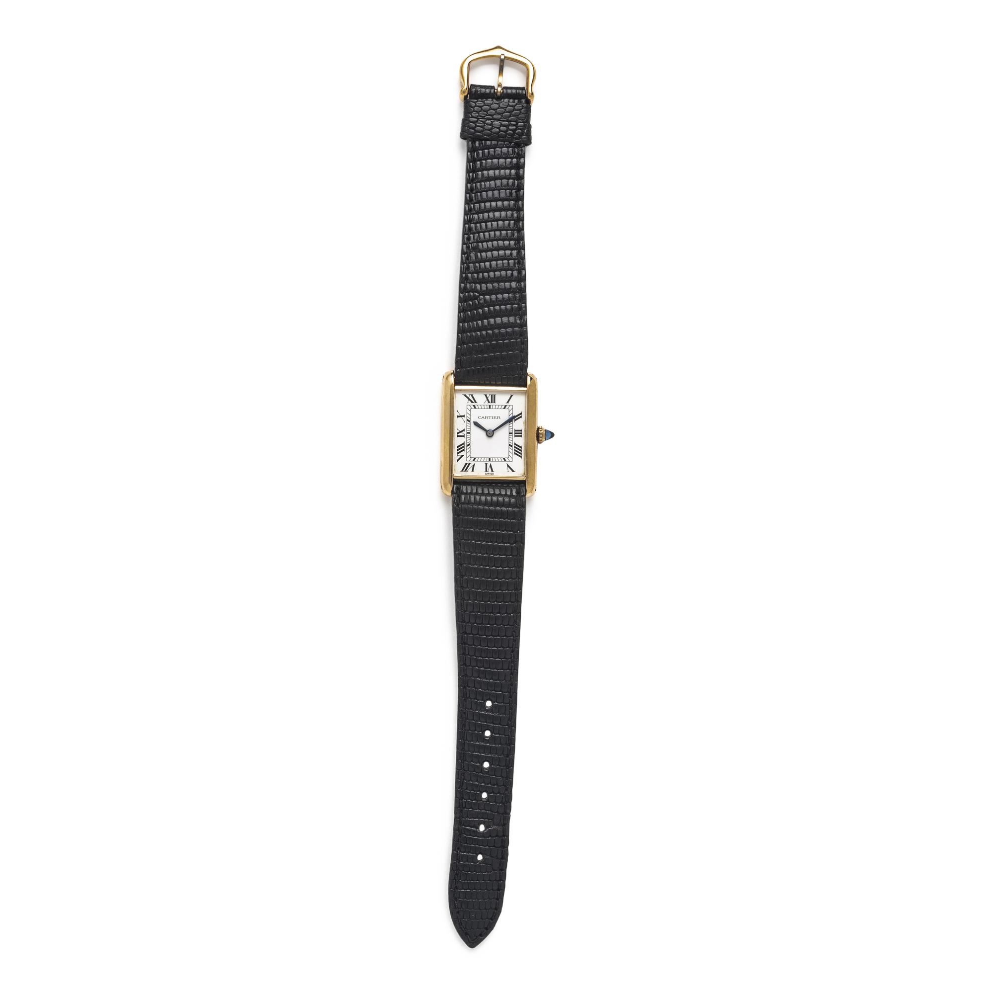 Cartier, 18K Yellow Gold 'Tank' Watch, with Box & Booklets
