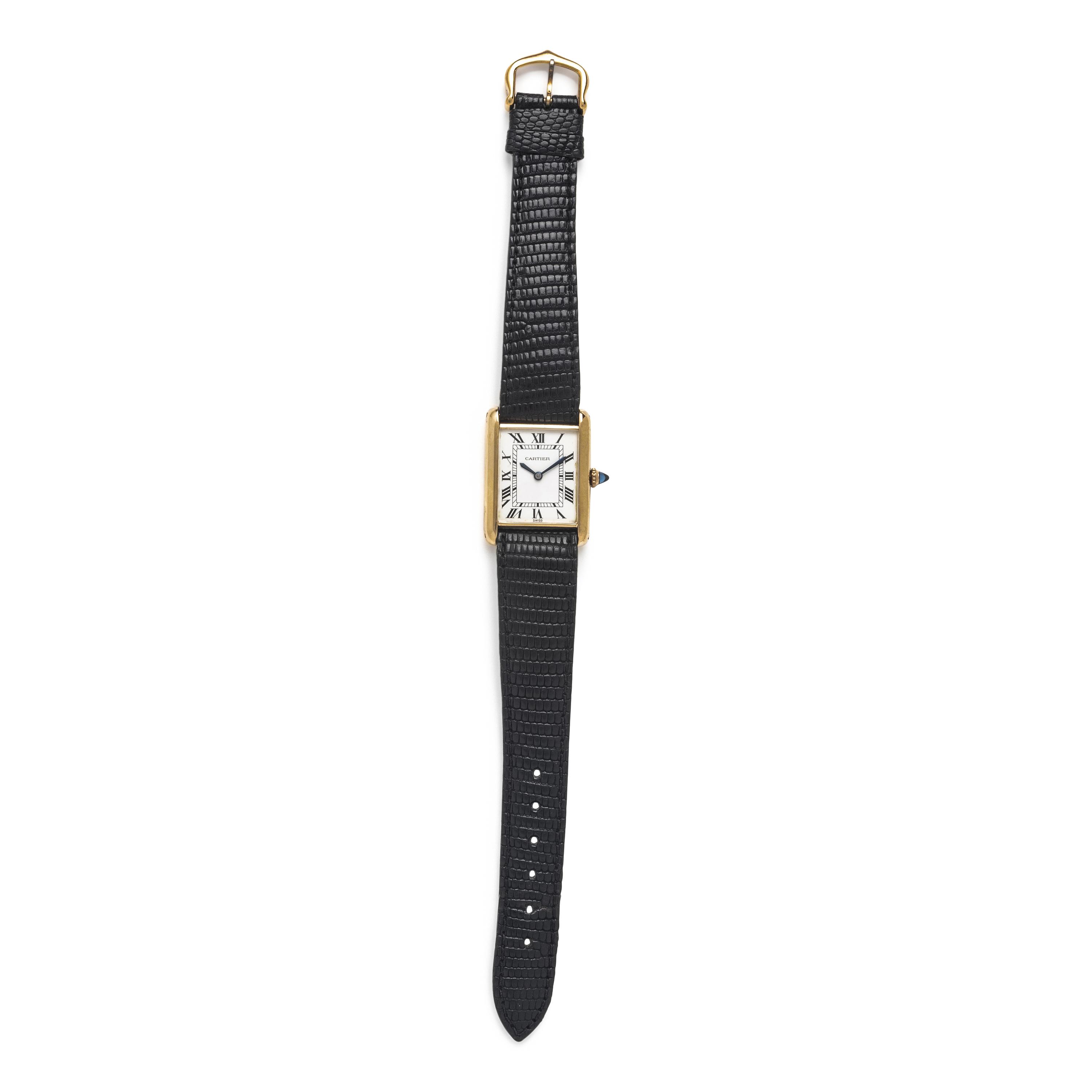 Cartier, 18K Yellow Gold 'Tank' Watch, with Box & Booklets
