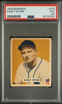 A 1949 Bowman Early Wynn Rookie Baseball Card No. 110 (PSA 3.5 VG+)