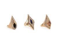ERTÉ, COLLECTION OF YELLOW GOLD, GEMSTONE, AND DIAMOND RINGS