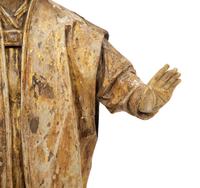 A Continental Carved Polychrome and Gilt Wood Figure
