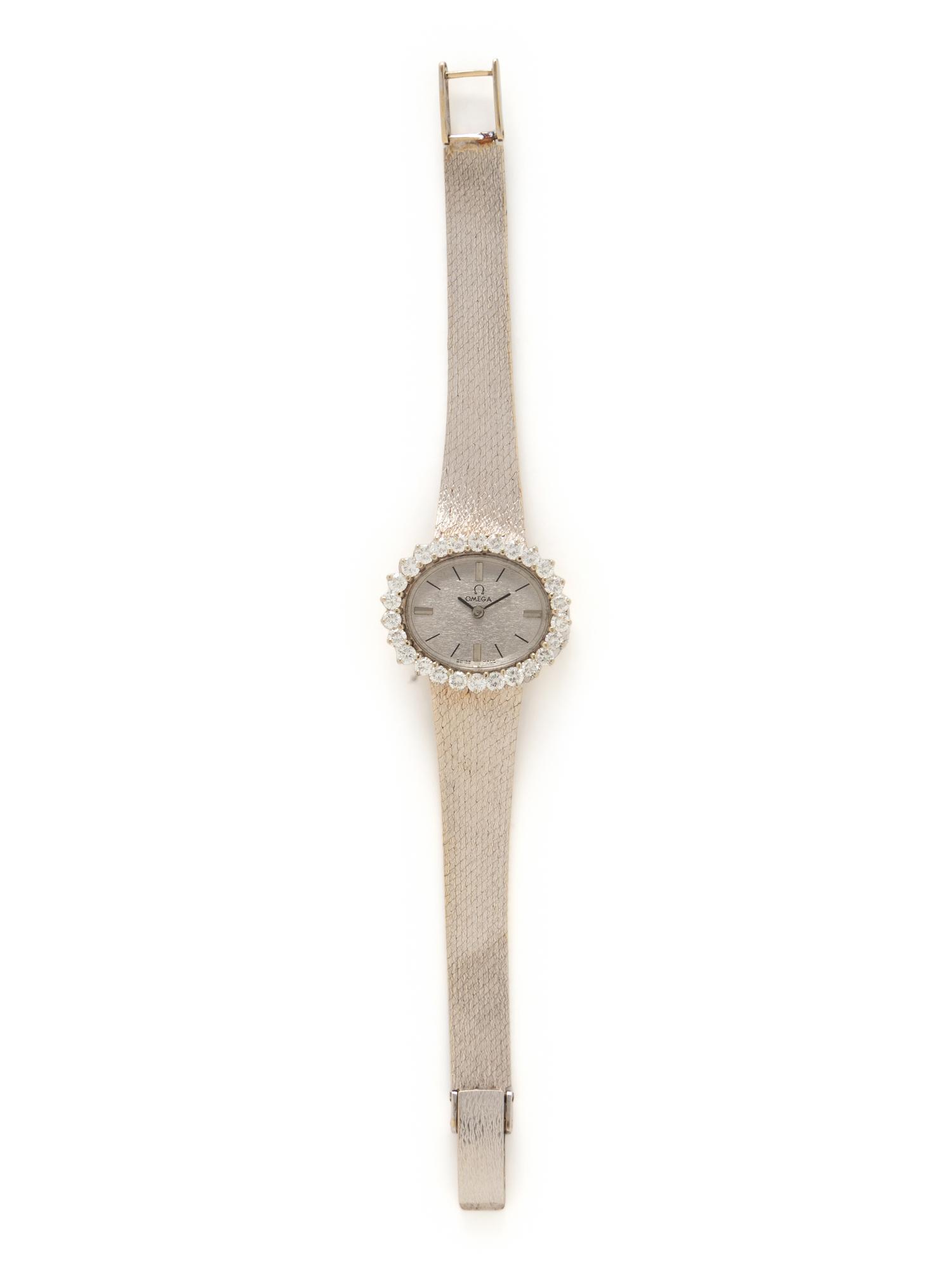 OMEGA, WHITE GOLD AND DIAMOND WATCH