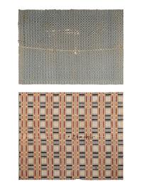 Two Jacquard Woven Wool Coverlets
