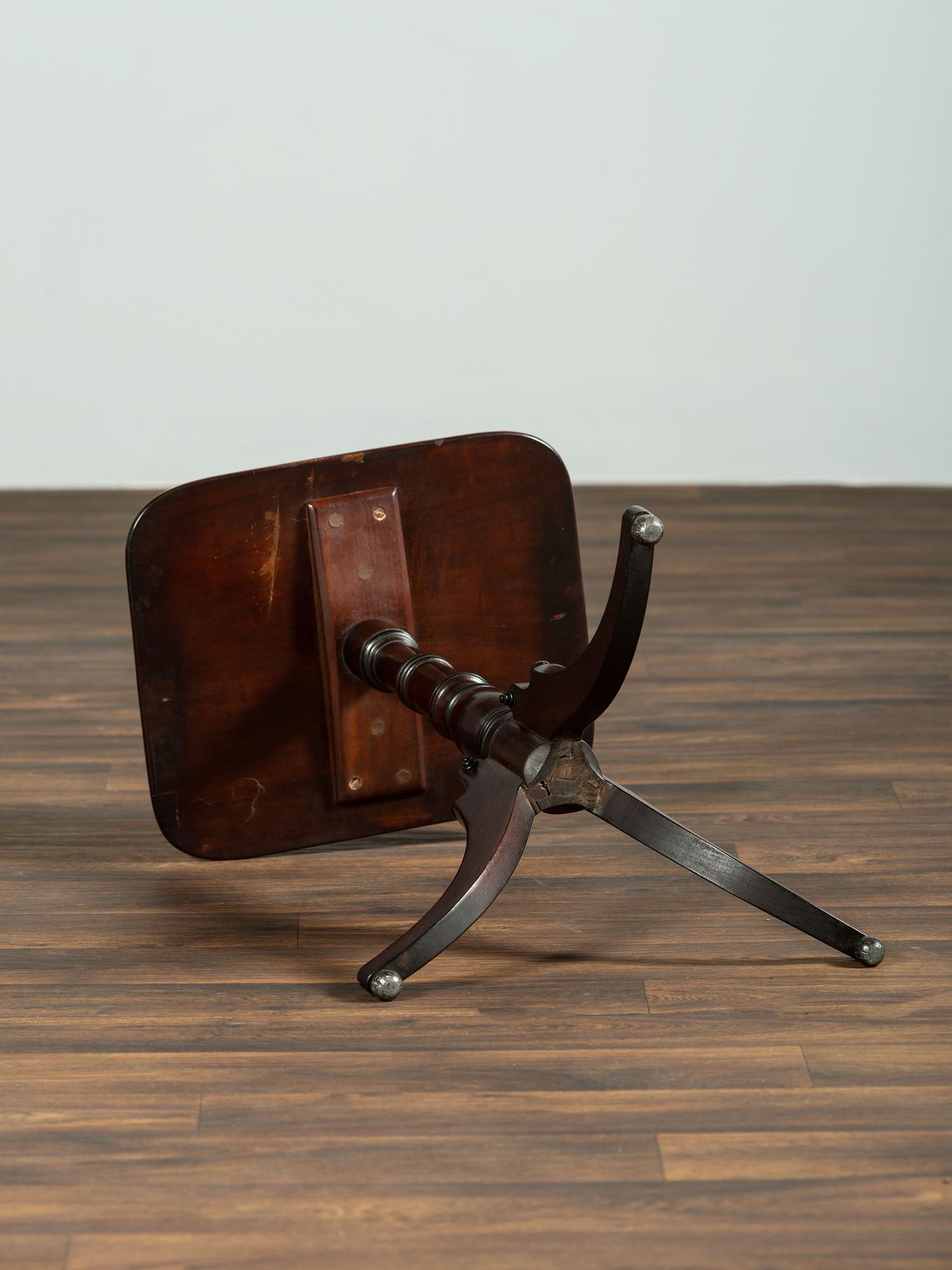 A Late Federal Ring-Turned Mahogany Candlestand