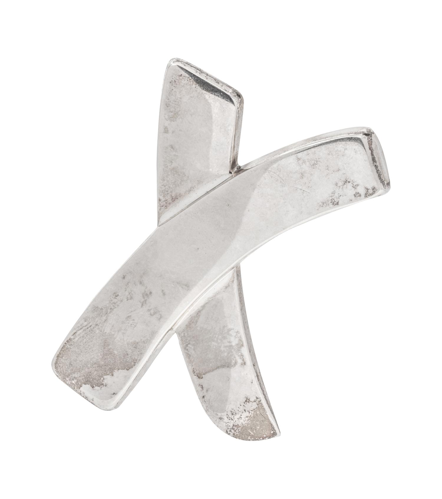 A Sterling Silver 'X' Brooch, Paloma Picasso for Tiffany & Co.,