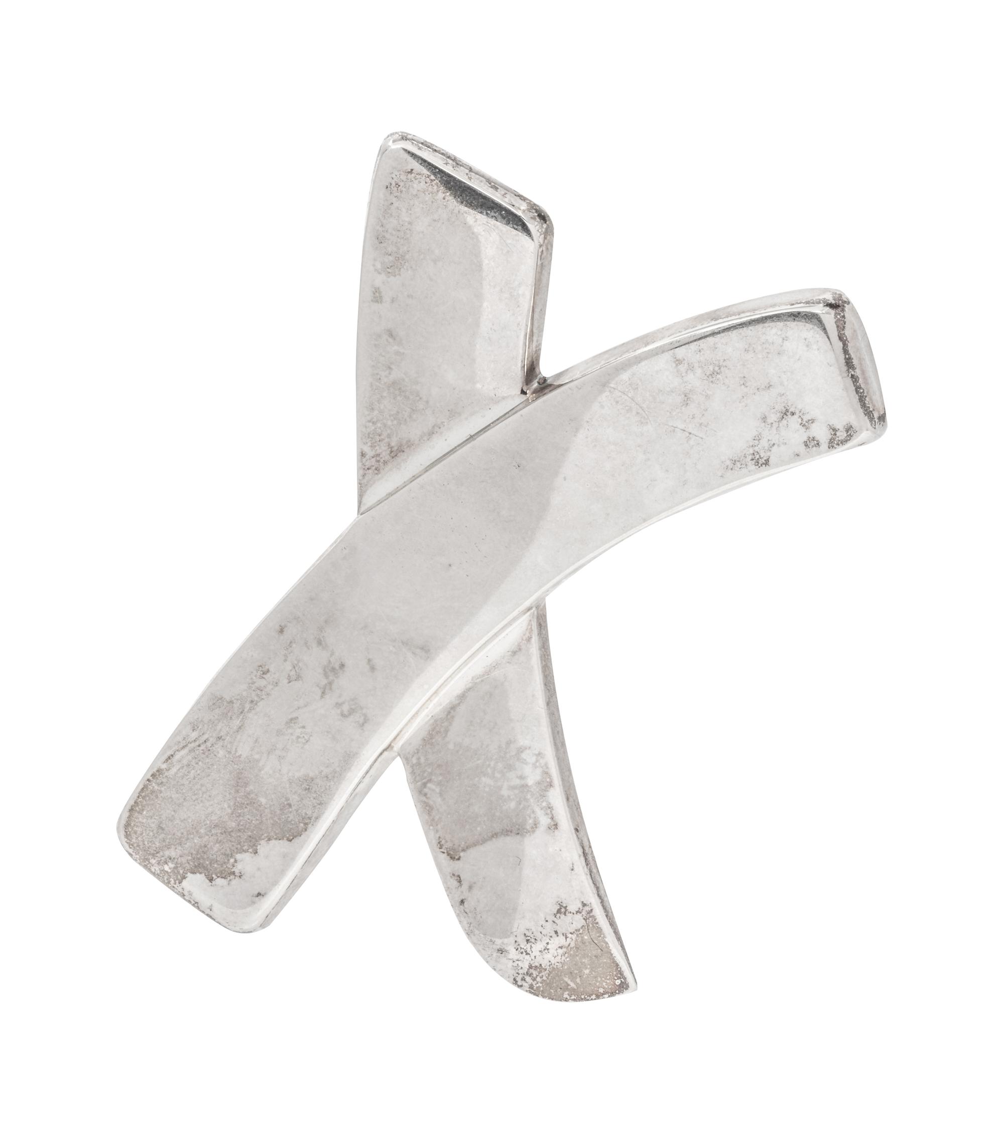 A Sterling Silver 'X' Brooch, Paloma Picasso for Tiffany & Co.,
