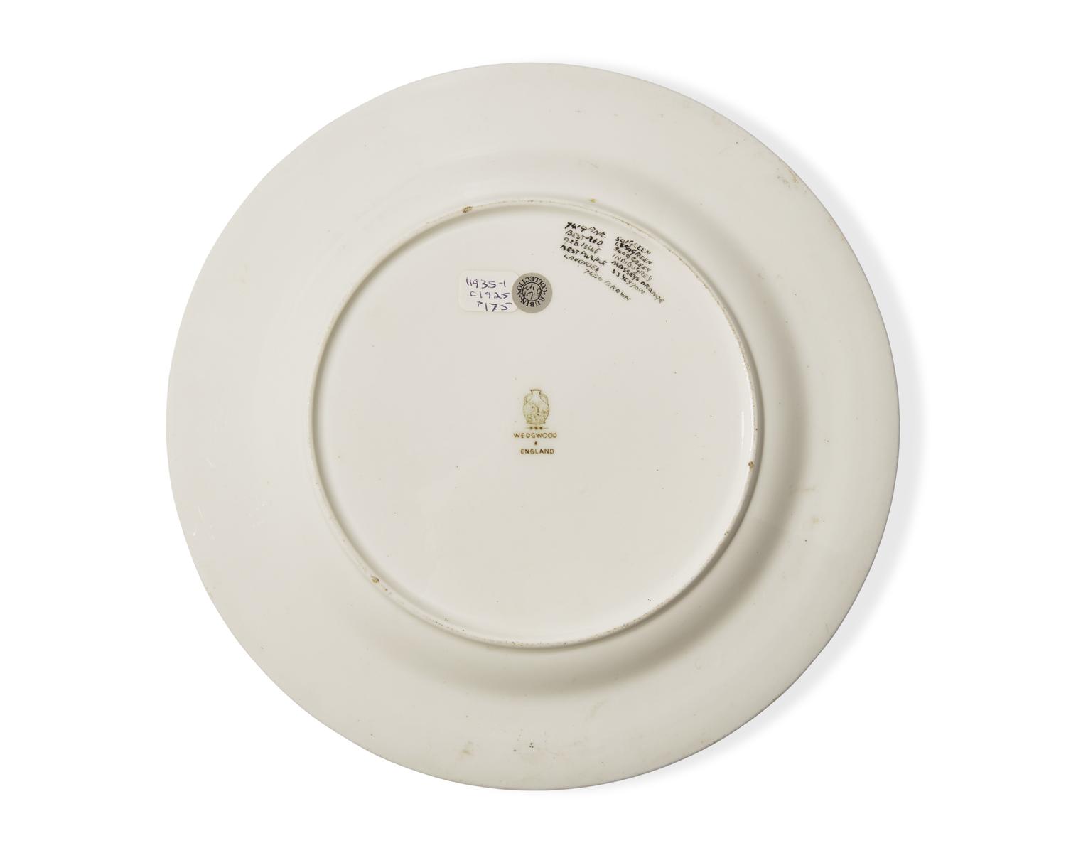 A Wedgwood Polychrome Decorated Creamware Plate
