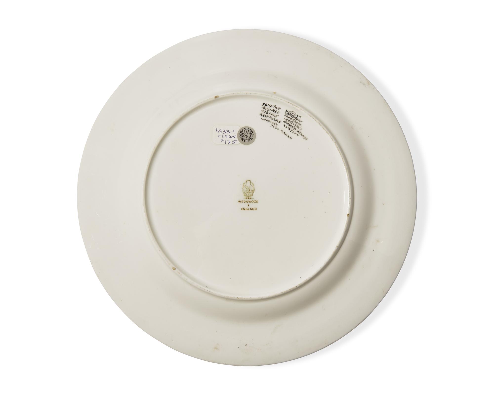 A Wedgwood Polychrome Decorated Creamware Plate
