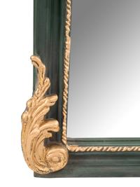 A Pair of Louis XV Style Painted and Parcel Gilt Composition Mirrors