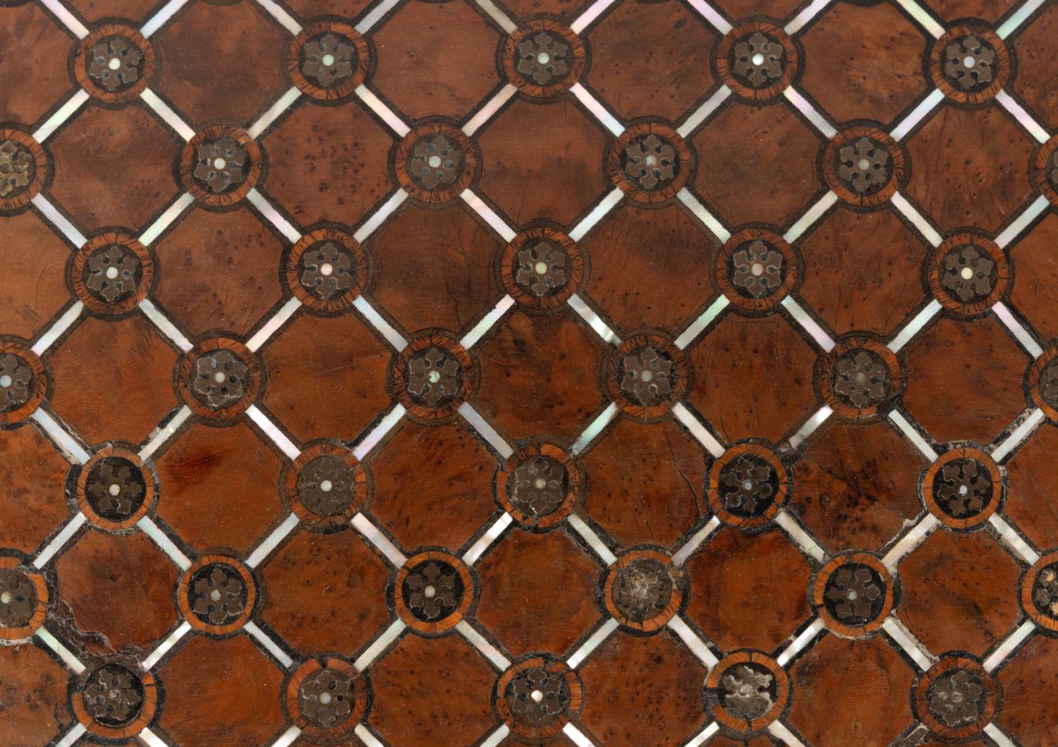 A Napoleon III Fruitwood and Mother-of-Pearl Inlaid Cave à Liqueur