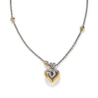 BICOLOR GOLD AND DIAMOND HEART NECKLACE
