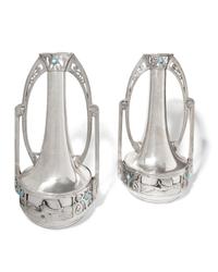 Pair of Silver Plate Vases