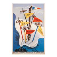 [TRAVEL POSTERS]. A group of 3 posters promoting French tourism and winter sports, comprising: