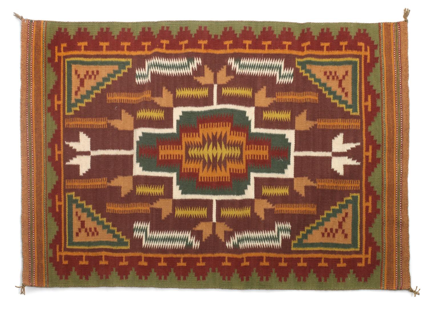 Three Navajo Weavings First: 48 x 38 inches.