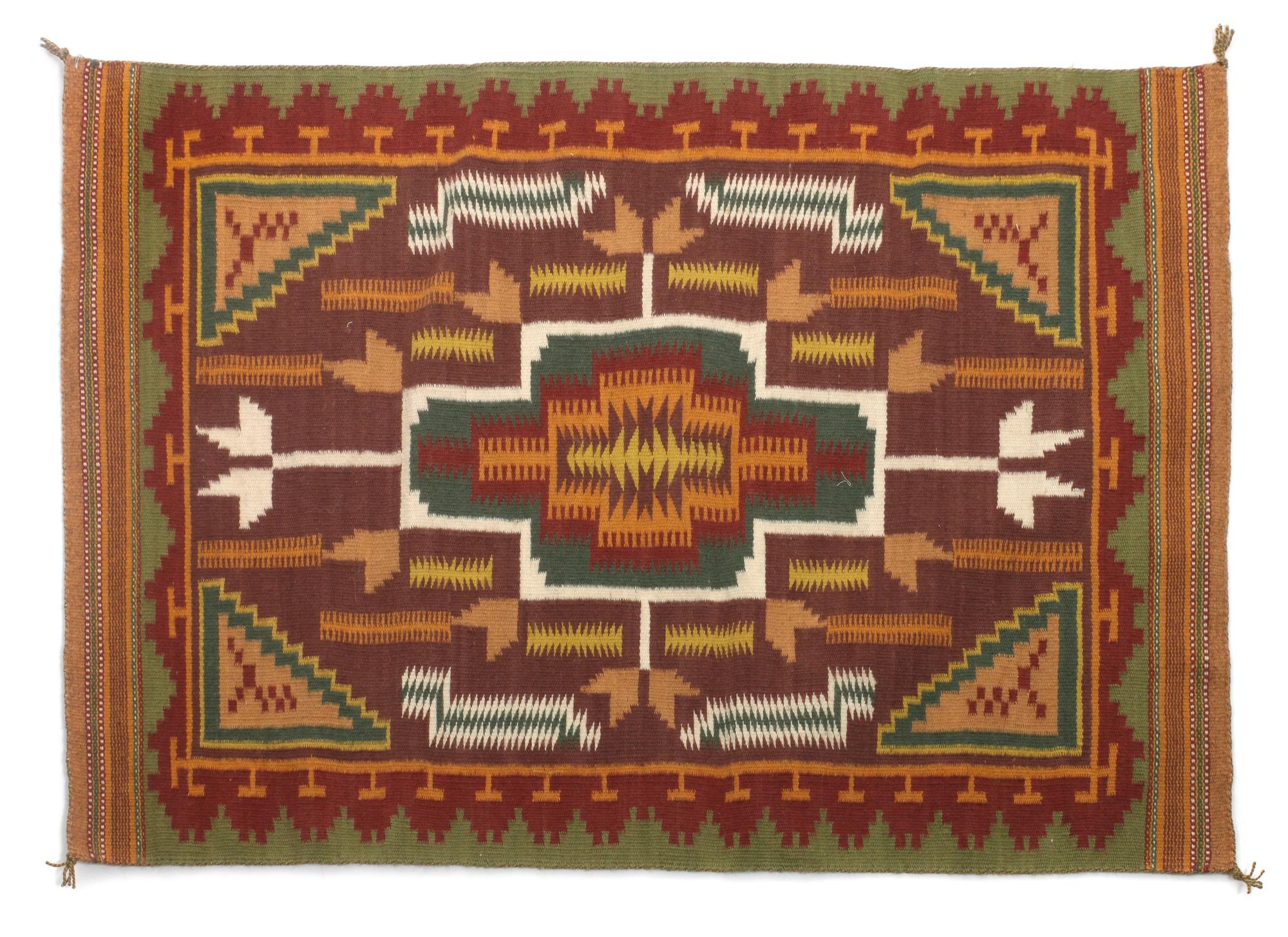 Three Navajo Weavings First: 48 x 38 inches.