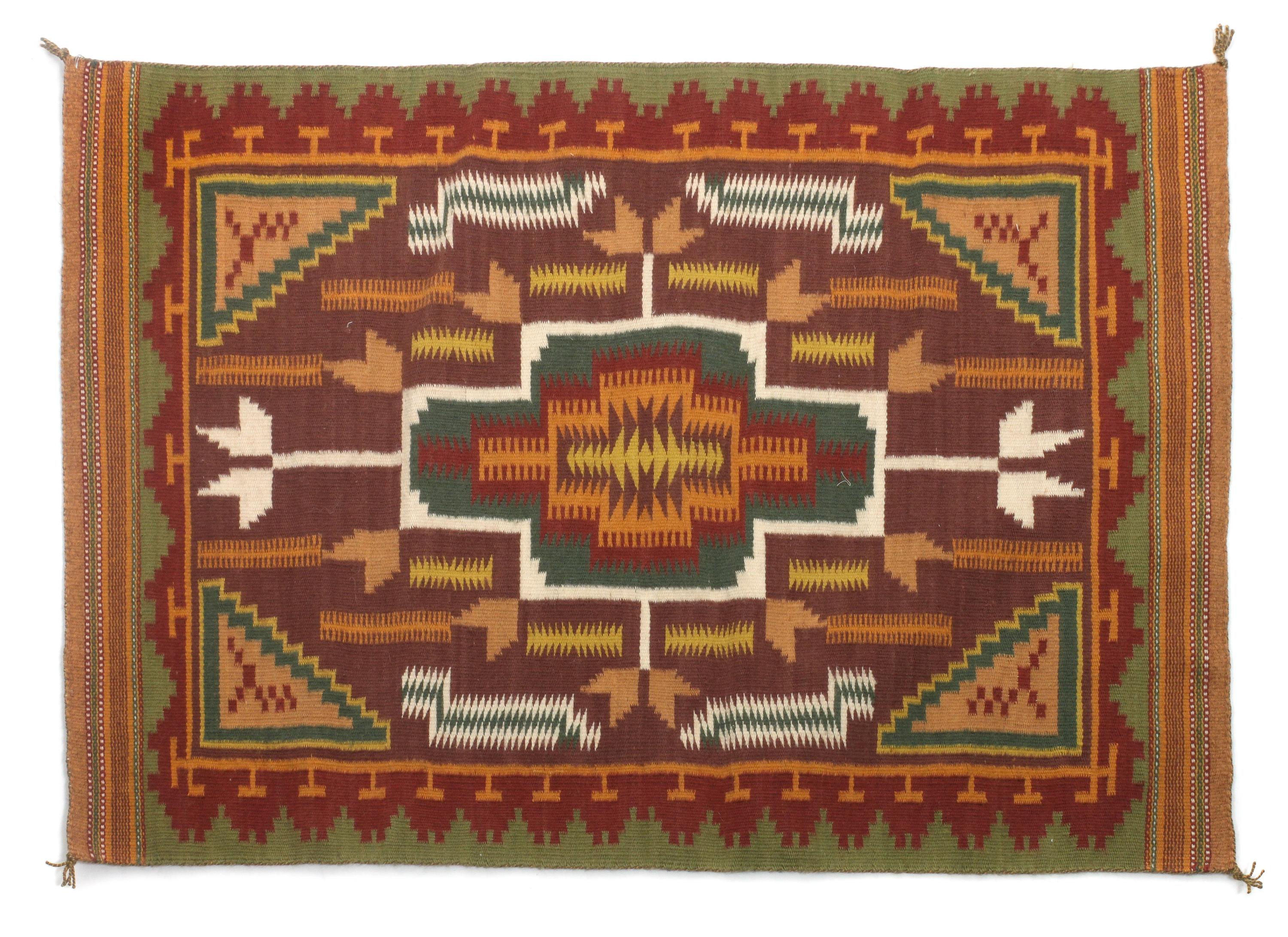 Three Navajo Weavings First: 48 x 38 inches.