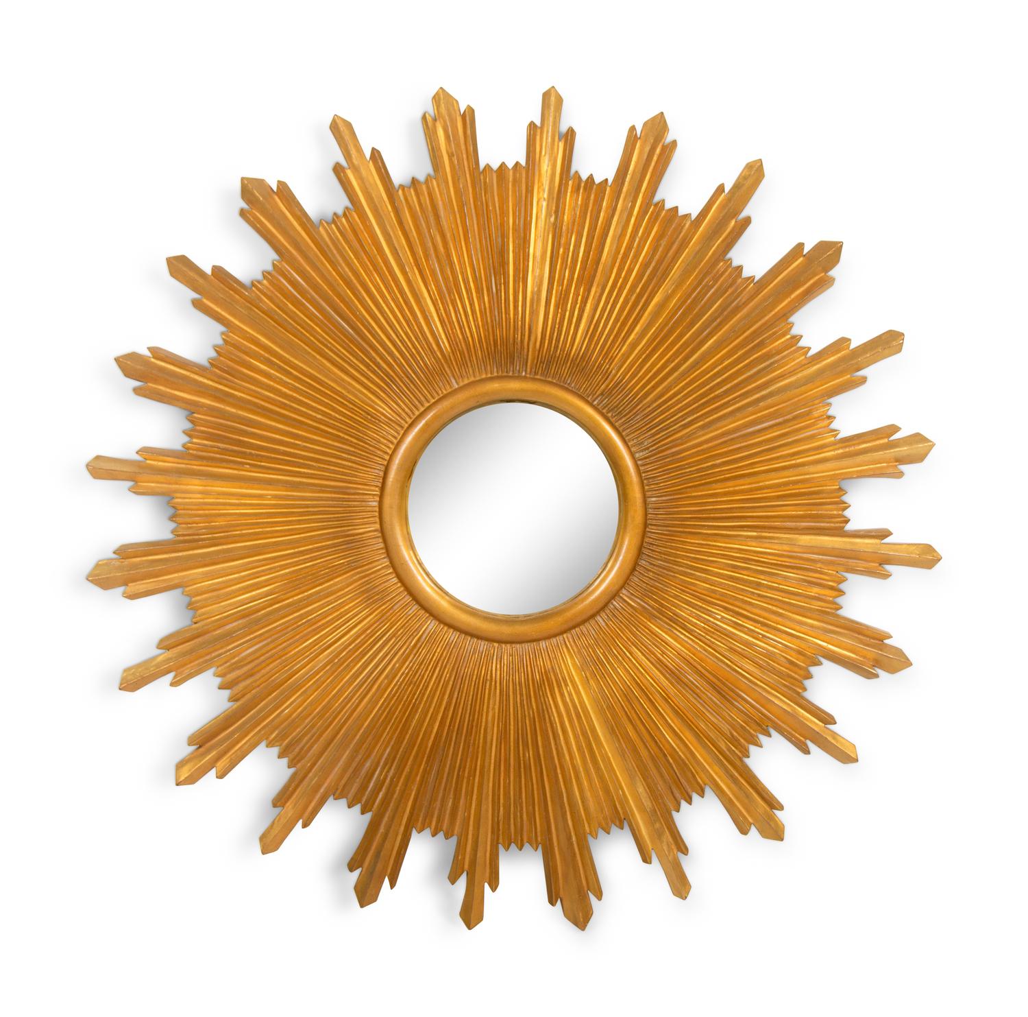A Contemporary Giltwood Sunburst Mirror
