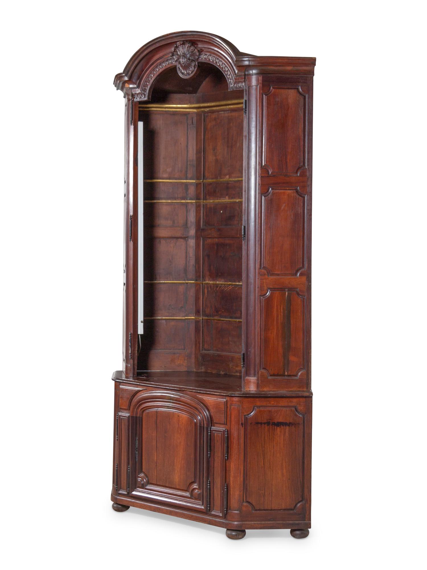 A Pair of Portuguese Rosewood Corner Bookcases