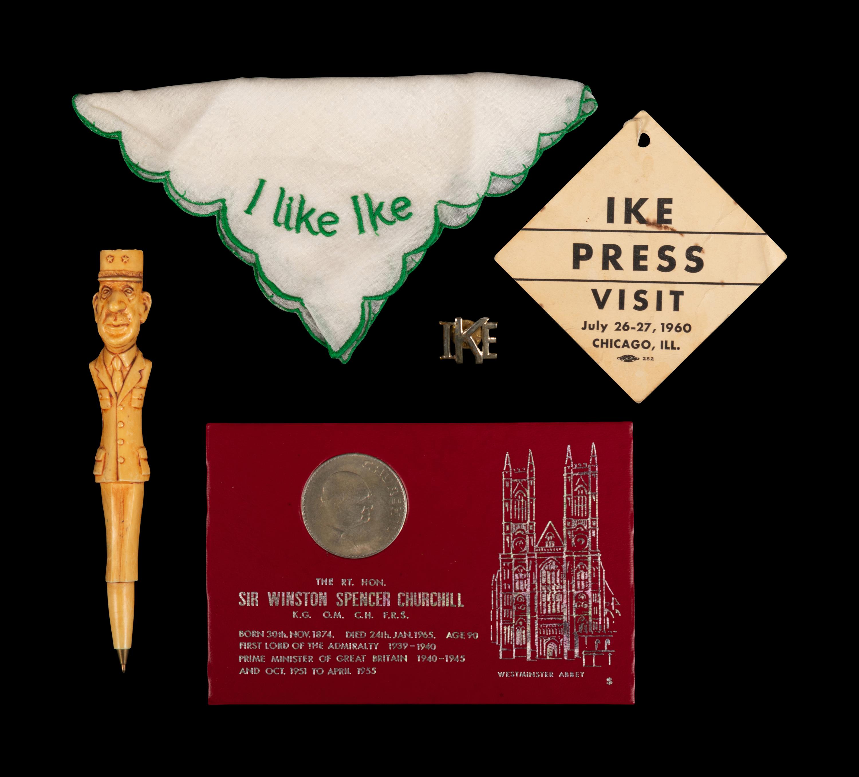 (History) A group of 5 pieces of political memorabilia relating to the leaders of the Allies in World War II, comprising: