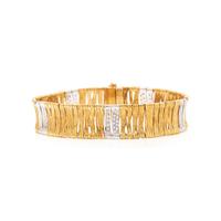 ROBERTO COIN, BICOLOR GOLD AND DIAMOND 'ELEPHANT SKIN' BRACELET