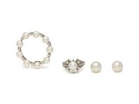COLLECTION OF CULTURED PEARL AND DIAMOND JEWELRY