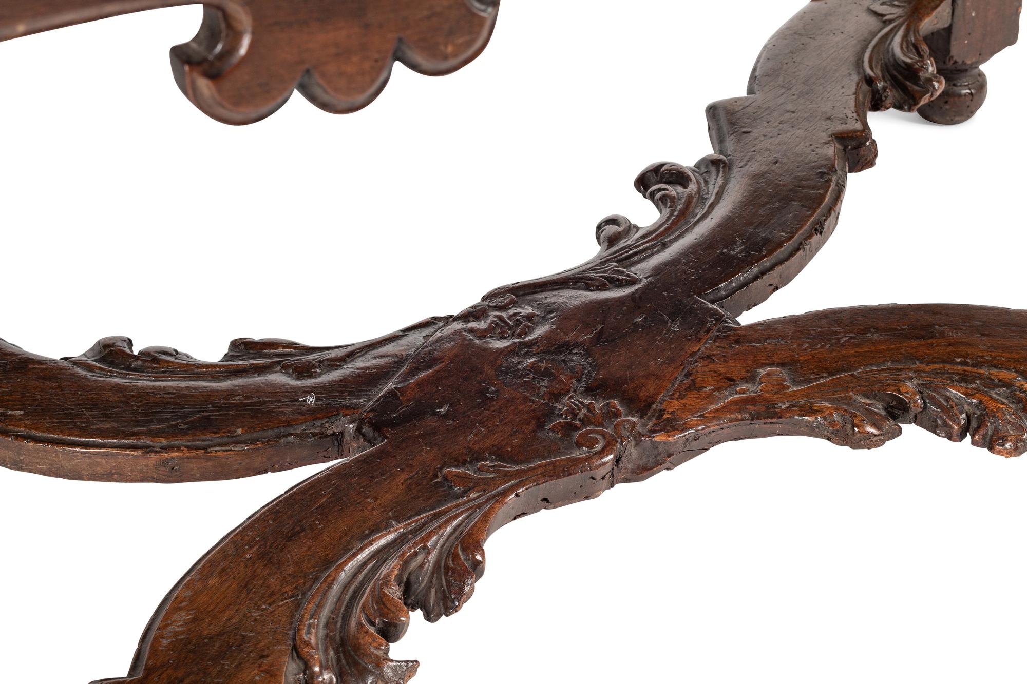 A Continental Baroque Walnut Table