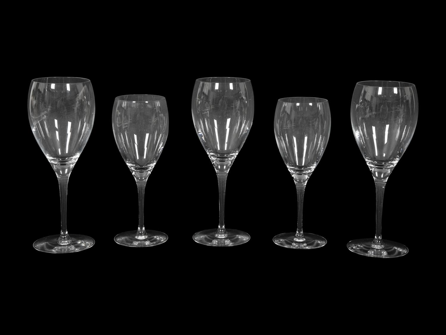 A Christofle Albi Glass Stemware Service