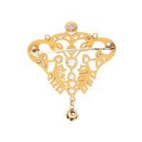 ANTIQUE, YELLOW GOLD AND DIAMOND BROOCH