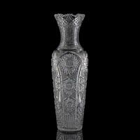 A Brilliant-Period Cut Glass Baluster Vase with Hobstars
