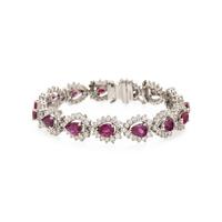 PLATINUM, DIAMOND AND RUBY BRACELET