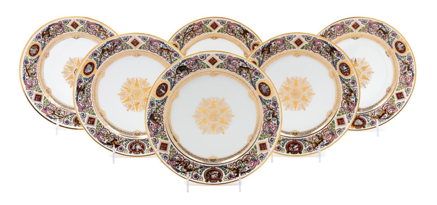 A Sevres Porcelain Dinner Service Diameter of dinner plate 9 3/4 inches. — 19TH CENTURY