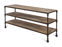 A Contemporary Iron and Pine Console Table