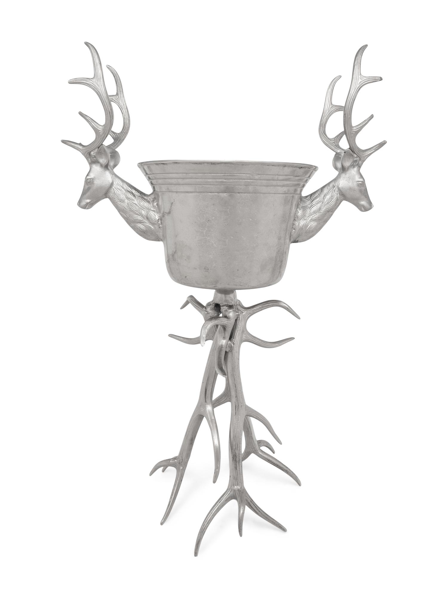 Three Stag-Theme Cast Metal Bottle Coolers