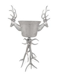 Three Stag-Theme Cast Metal Bottle Coolers
