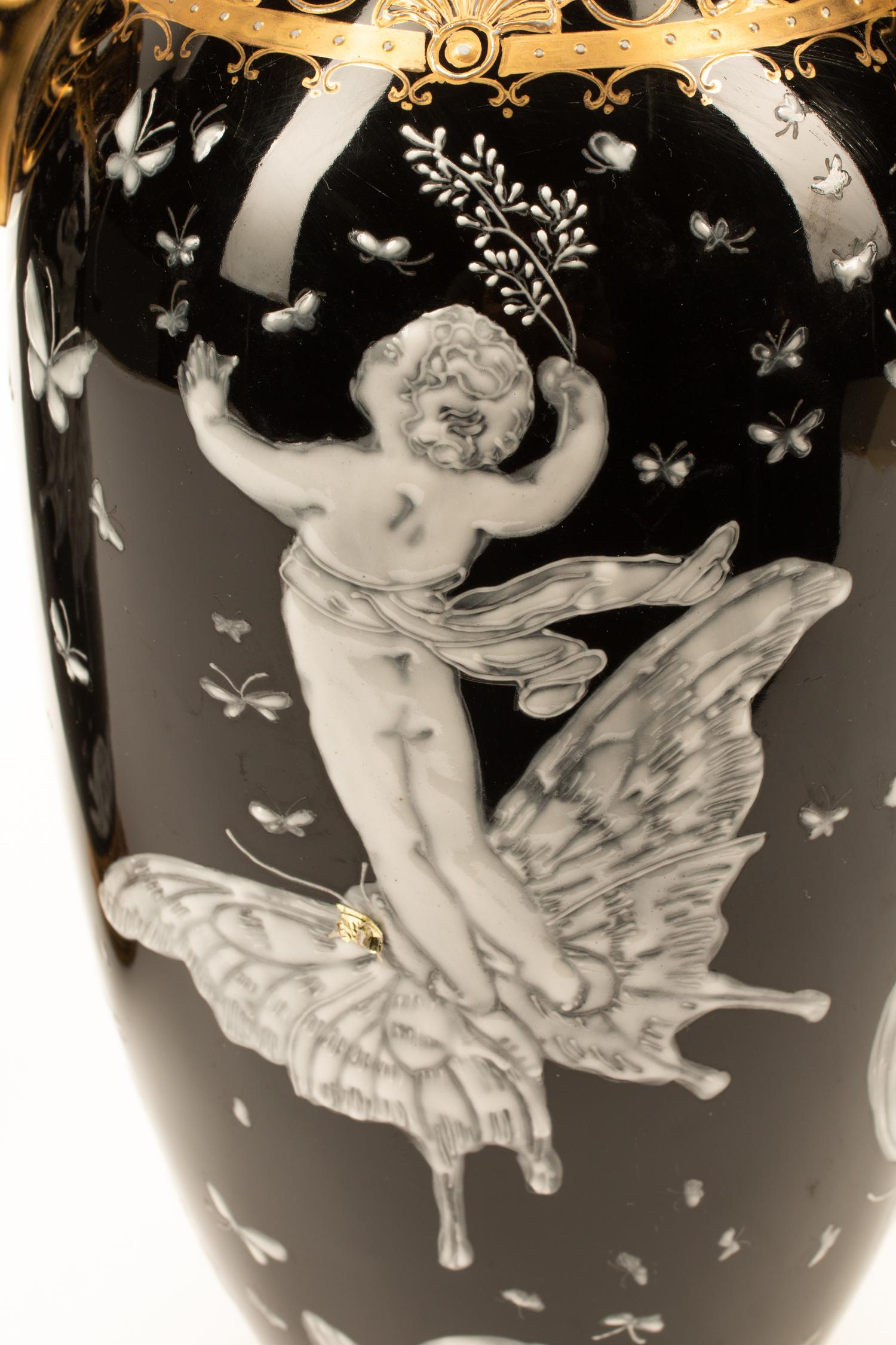 A Pair of Minton Style Porcelain Vases