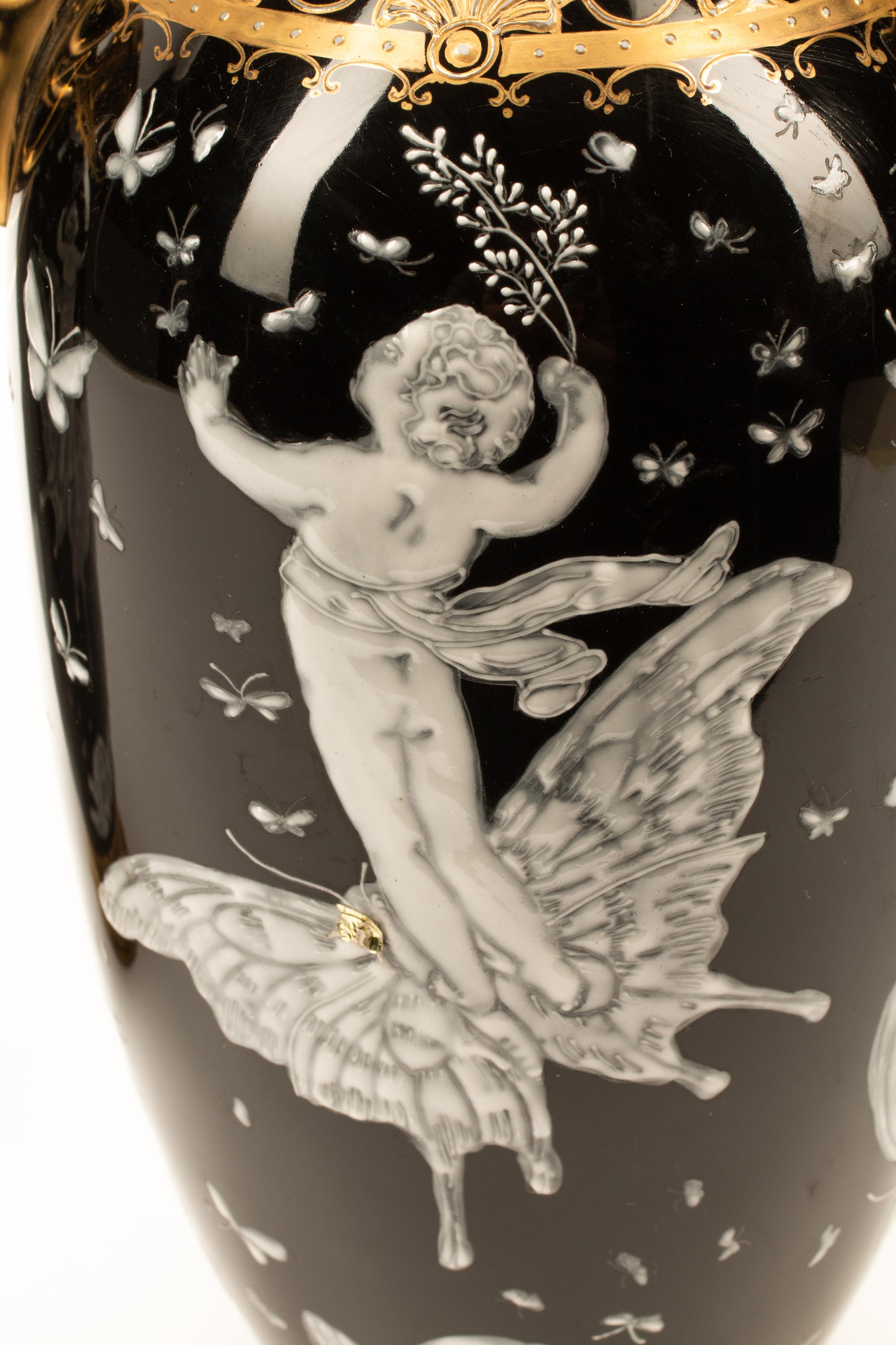 A Pair of Minton Style Porcelain Vases