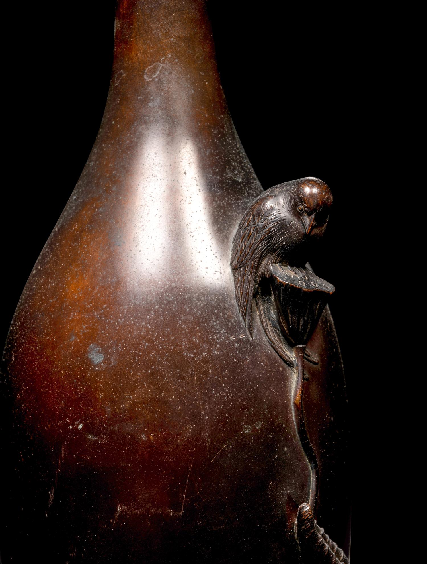 Two Japanese Bronze Vases