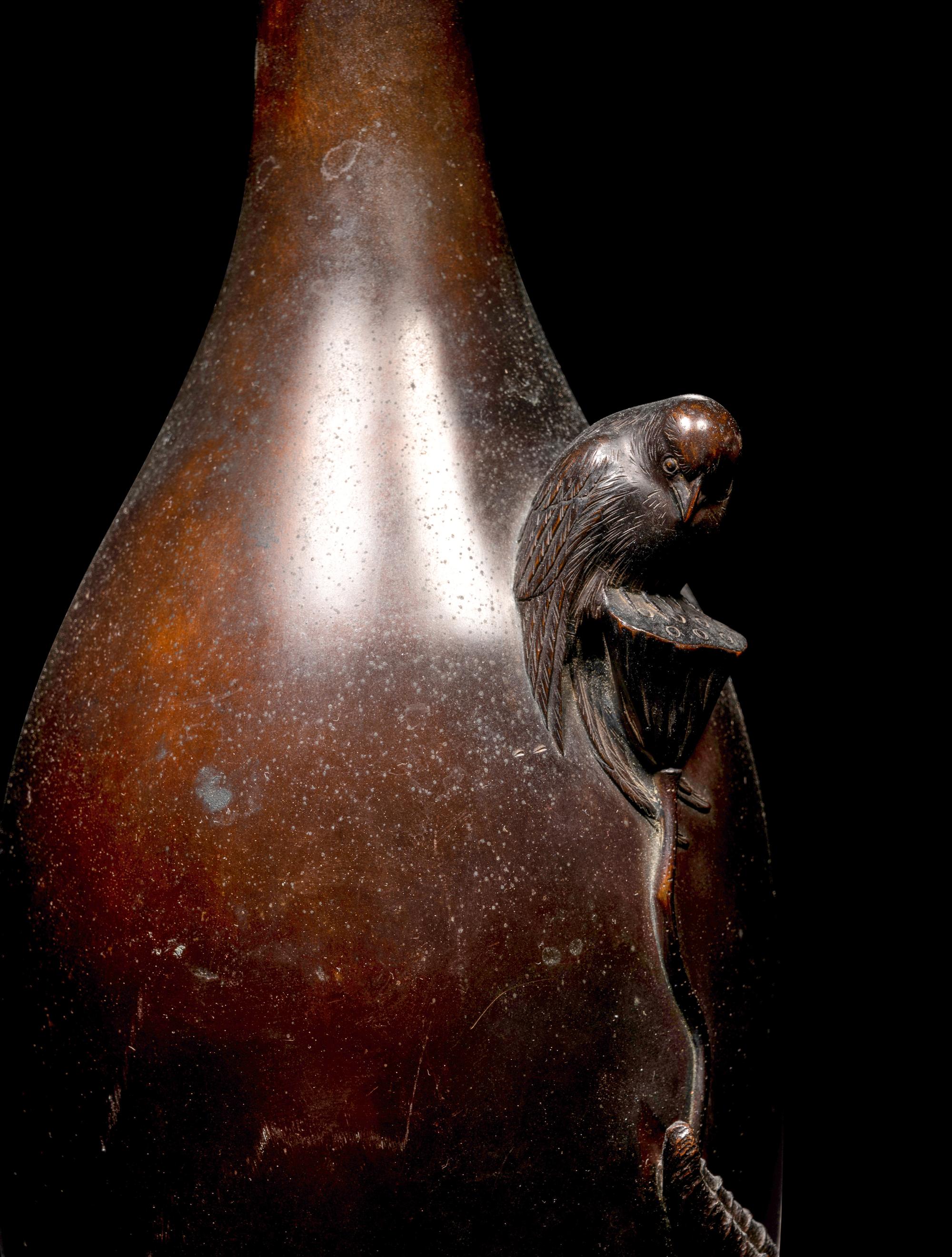 Two Japanese Bronze Vases