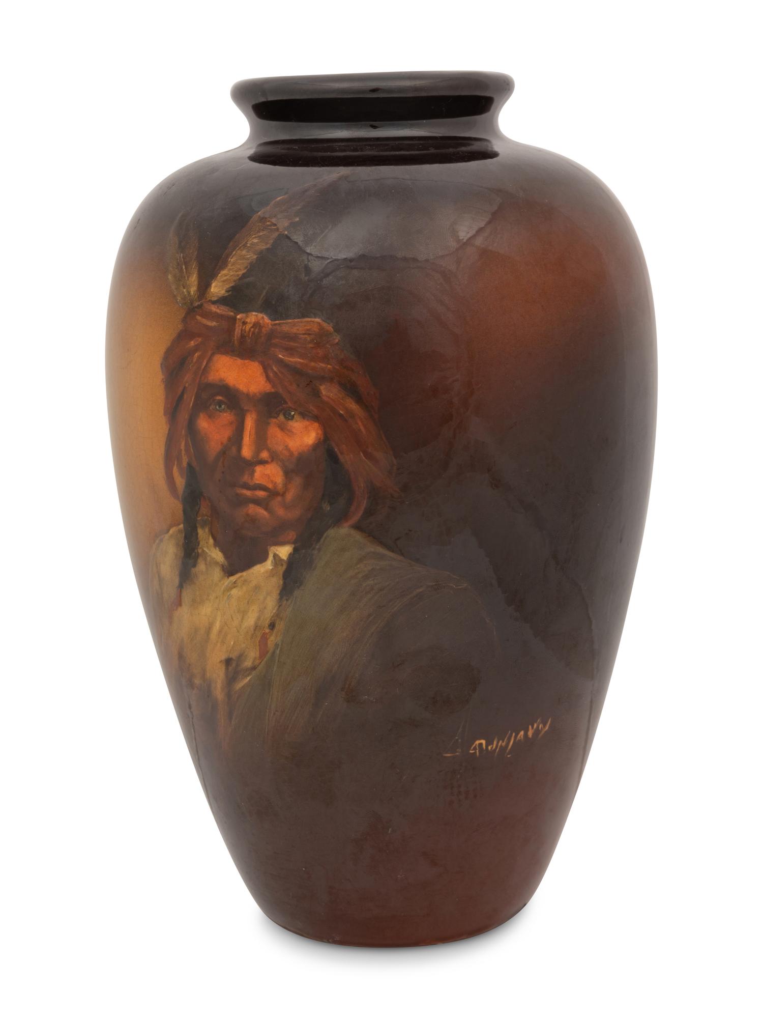 A Weller Louwelsea Indian Vase, by Anthony Dunlavy