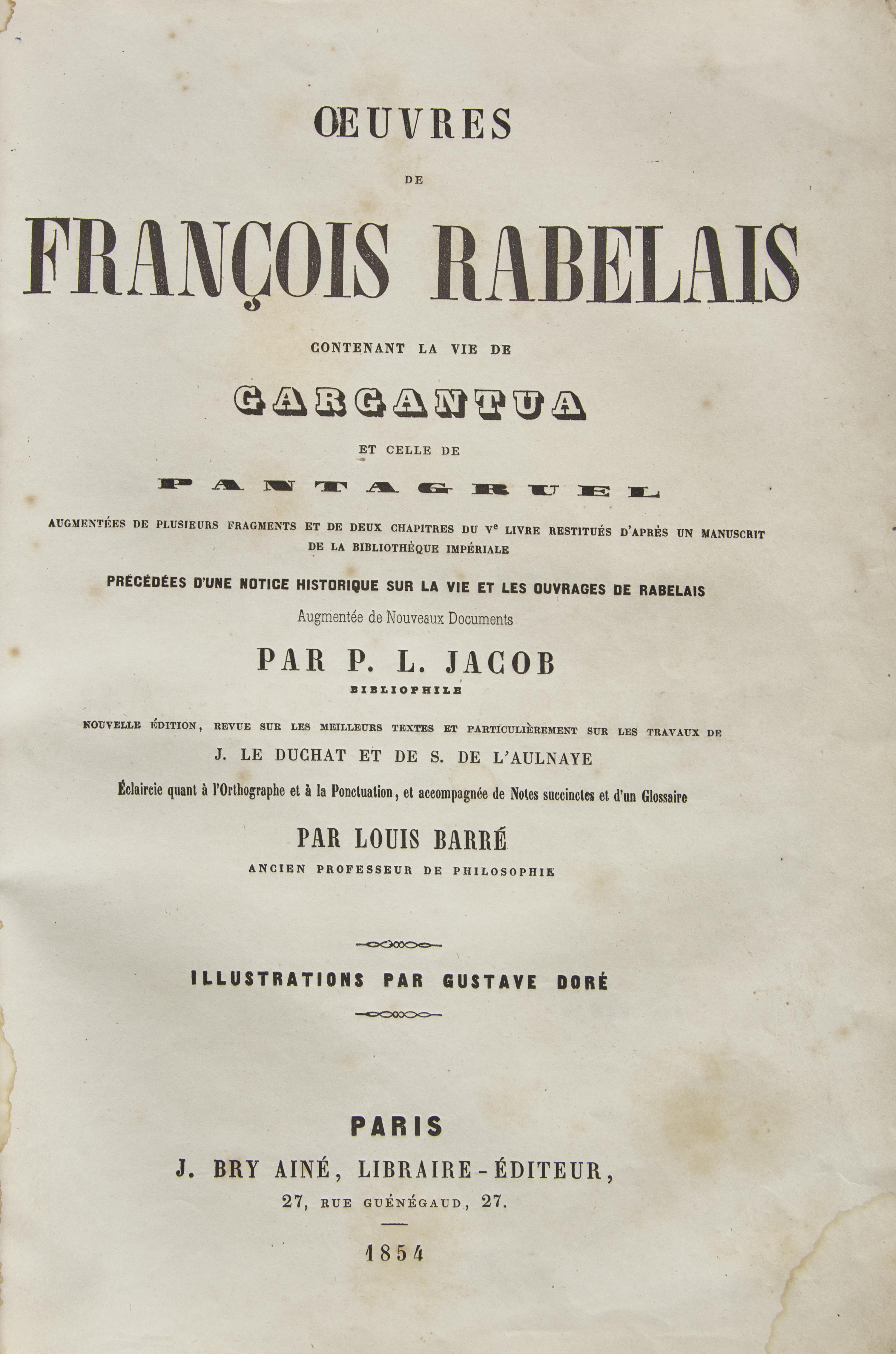 [Sendak, Maurice] [Dore, Gustave] Oeuvres de Francois Rabelais...